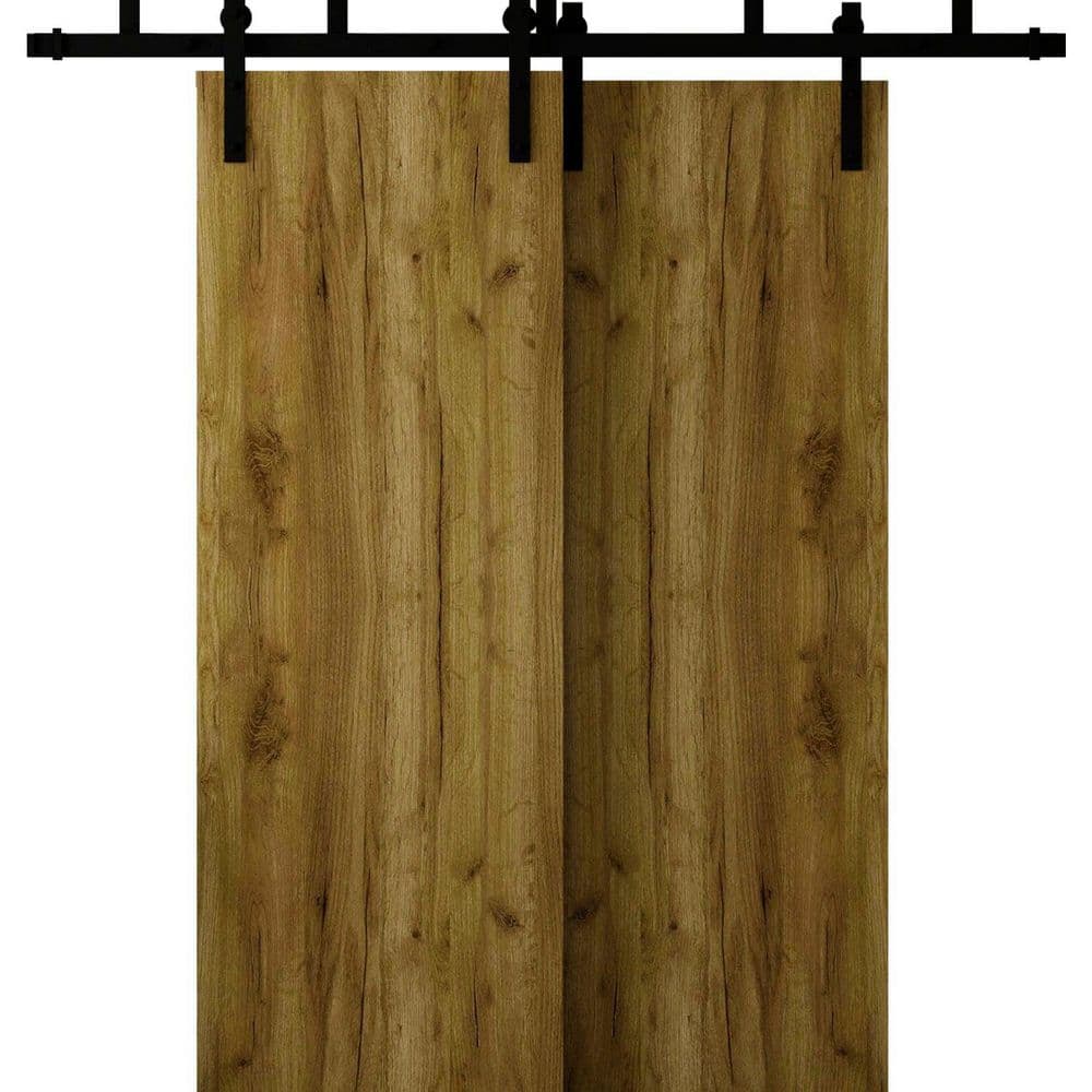 3011 64 in. x 96 in. Sold Core Antique Oak Color Wood Sliding Barn Door with Hardware Kit price history on PriceWatchPro