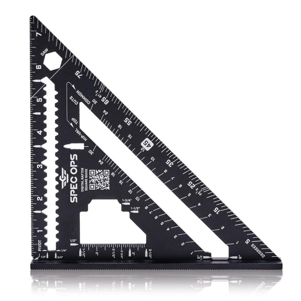 SPEC OPS 7.5 in. Standard Rafter Square with Laser Markings, Wide Heel ...