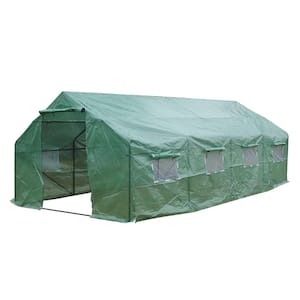 178 in. W x 235 in. D x 82 in. Heavy-Duty Greenhouse Plant Gardening Spiked Greenhouse Tent