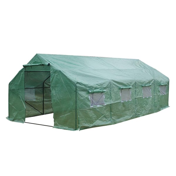 Wateday 178 in. W x 235 in. D x 82 in. Heavy-Duty Greenhouse Plant Gardening Spiked Greenhouse Tent