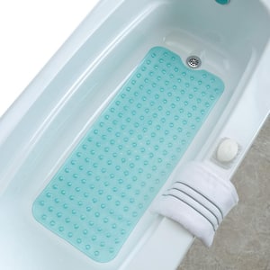 Bubbles Non-Slip Square Shower Mat 20 L x 20 W - Solid Peacock Blue