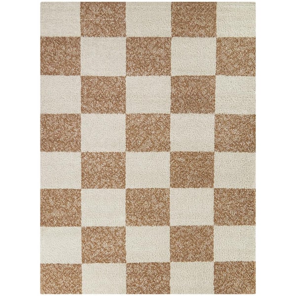 BALTA Reinhart Brown 5 ft. x 7 ft. Checkered Area Rug