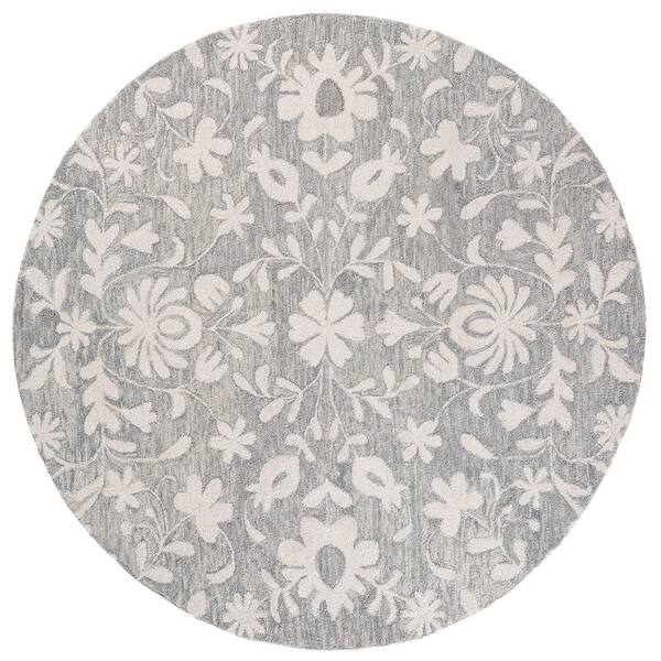 Metro 6 ft. x 6 ft. Gray/Ivory Persian Round Rug