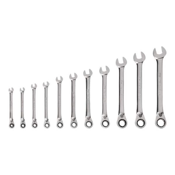TEKTON 11-Piece (1/4-3/4 in.) Reversible 12-Point Ratcheting Combination Wrench Set