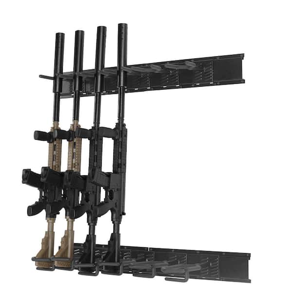 Gun Rack,17.72 in. H Black Backpack without add Features Rack Wall Mount 6-Slot Vertical Rifle Shotgun Gun Rack 180 lbs.
