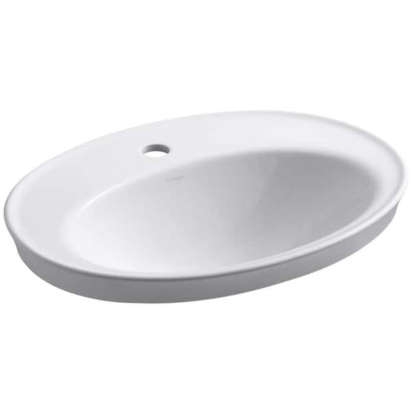 KOHLER Serif 22-1/4 in. Drop-In Vitreous China Bathroom Sink in White with Overflow Drain