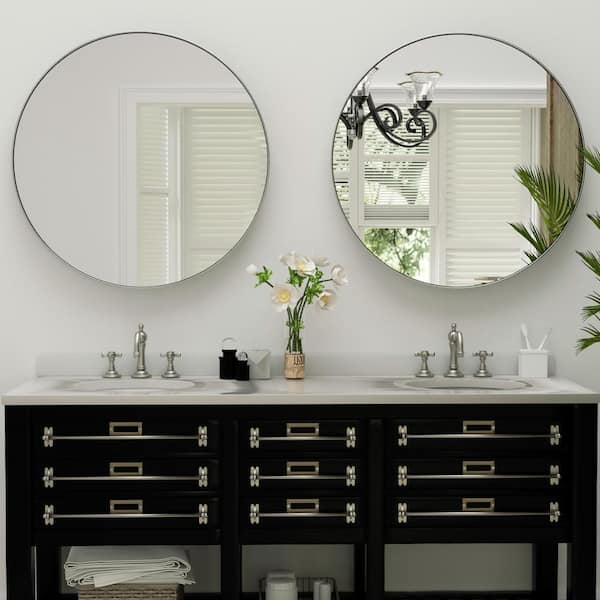 30” Flush shops Mount Round Decorative Wall Mirror