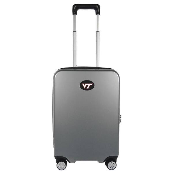 Denco NCAA Virginia Tech Premium Silver 22 in. 100% PC Hardside Carry-On Spinner Suitcase with Charging Port