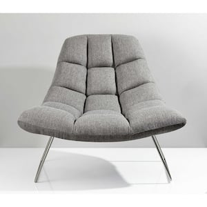 Amelia 33 in. Gray Linen Occasional Chair with Tufted Cushions