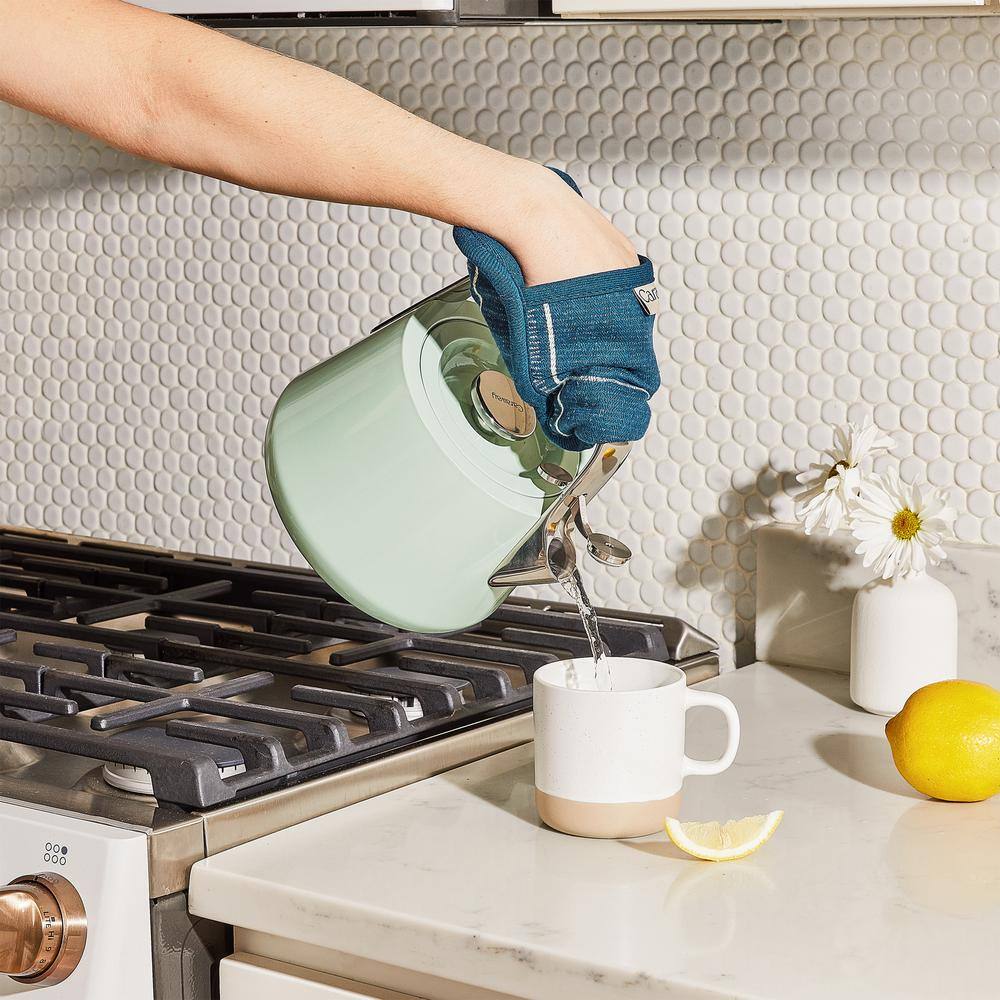 Mint Green Stainless Steel Whistling Tea Kettle