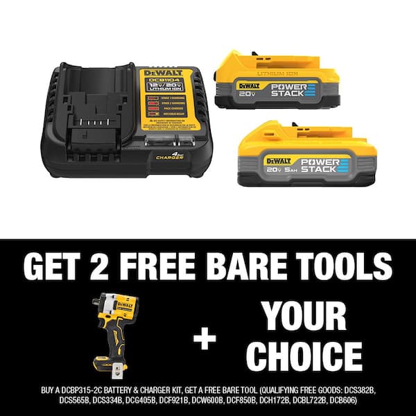 DEWALT ATOMIC 20V MAX Lithium-Ion Cordless Brushless 1/2 in. Variable Speed  Impact Wrench with 5Ah & 1.7Ah Batteries & Charger DCF921BWP315-2C - The  Home Depot