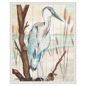 "Heron On Branch I" by Elizabeth Medley 1-Piece Floater Frame Giclee Animal Canvas Art Print 20 in. x 16 in.