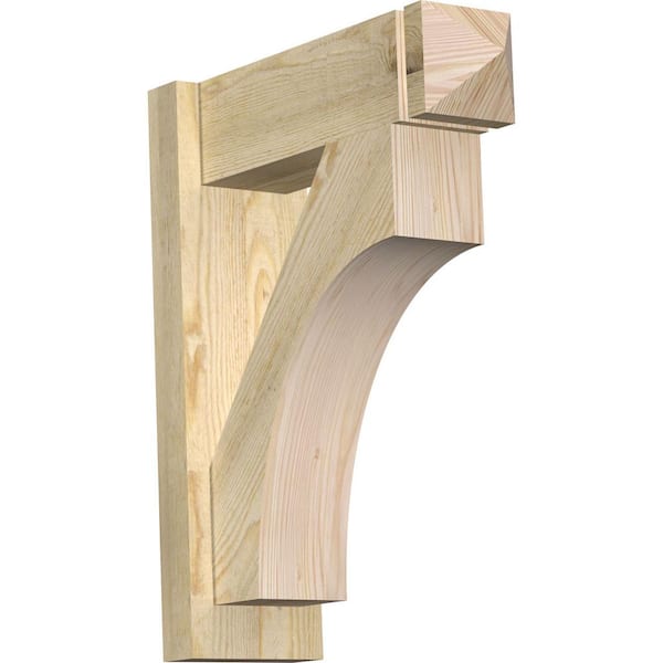 Ekena Millwork 6 in. x 22 in. x 18 in. Douglas Fir Westlake Arts and Crafts Rough Sawn Outlooker