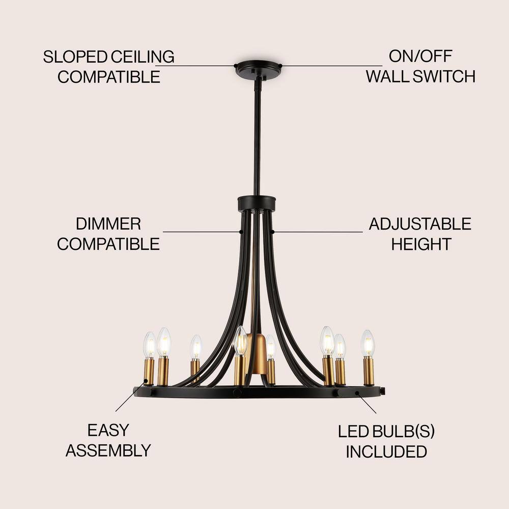 Black Iron Empire Shape Rustic Chandelier Light