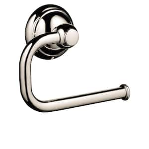 Single Wall Mounted Post Toilet Paper Holder in Polished Nickel