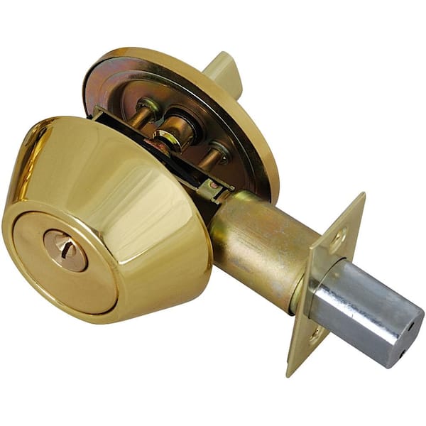 EZ-FLO Polished Brass Single Cylinder Deadbolt in the Deadbolts department  at