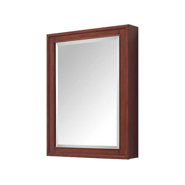 Avanity Madison 24-in x 32-in Surface Mount Tobacco Mirrored Soft Close Medicine Cabinet