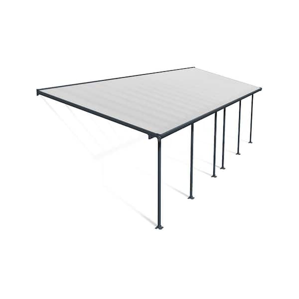 CANOPIA by PALRAM Feria 10 ft. x 32 ft. Gray/Clear Aluminum Patio Cover