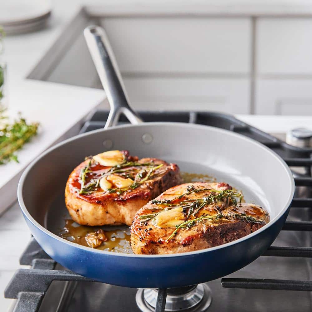 Oxford Blue Aluminum Nonstick 14-Piece Cookware Set