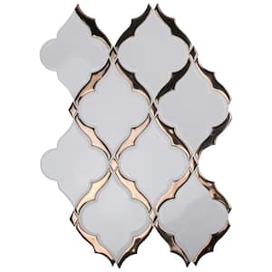 Victorian Light Arabesque 10.83 in. x 15.5 in. Glossy Porcelain Floor and Wall Tile (10.4 sq. ft./Case)