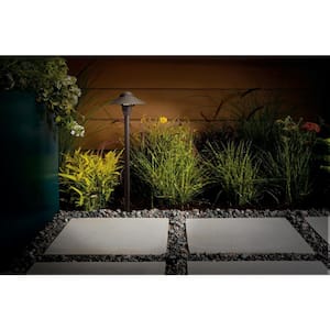 Low Voltage 6 in. Textured Architectural Bronze Hardwired Weather Resistant Dome Path Light with No Bulbs Included