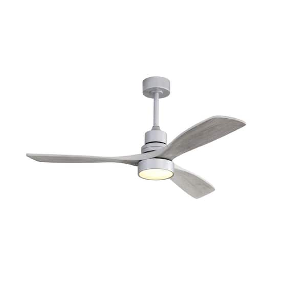 Keazile Belenus 52 in. Indoor Silver Ceiling Fan with Lights, Remote Control and Reversible Motor for Living Room