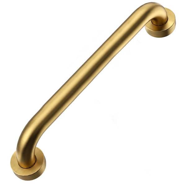 16 in. Concealed Screw Grab Bar Shower Handle Anti-Slip Stainless Steel in Brushed Gold Finish for Bathroom