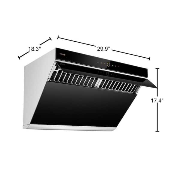 Slant Vent Series 30 in. 1000 CFM Under Cabinet or Wall Mount Range Hood  with Motion Activation in Onyx Black