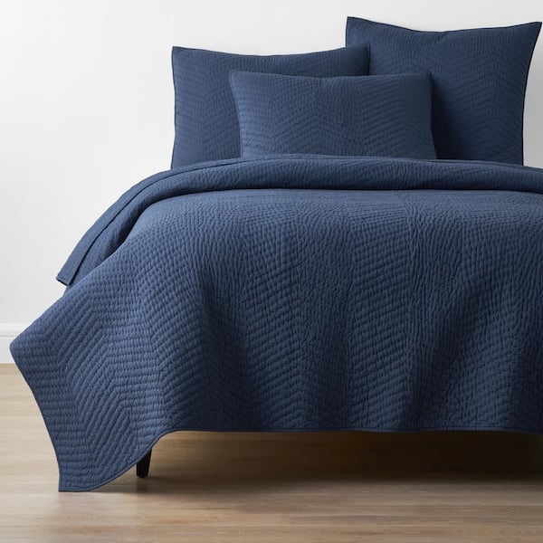 The Company Store Company Cotton Voile Navy Solid Full/Queen Quilt