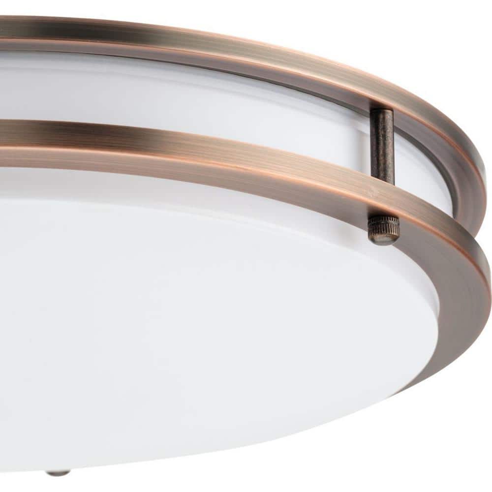 Urban Bronze 14" LED Flush Mount Light with Glass Diffuser