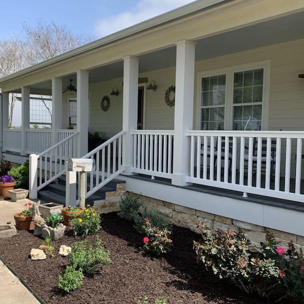 Weatherables Vanderbilt 3 ft. H x 8 ft. W White Vinyl Stair Railing Kit