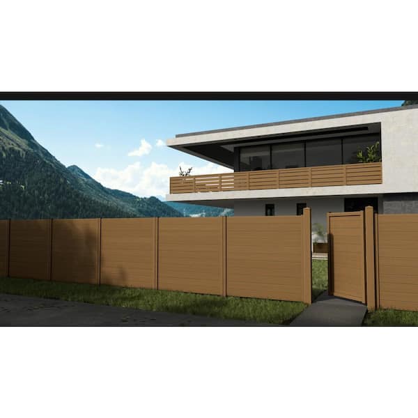 Natures Composites Composite Modern Horizontal Privacy ( 6 ft. H x 4 ft. W) Timber Brown Full Size Fence Gate