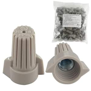 100PCS Electrical Grey Winged Wire End Connector Caps, Large Twist-on Wire Nut and 18-8 AWG HS P15 Type Screw Terminal