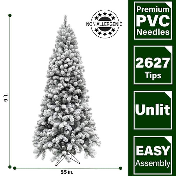 9 ft. Flocked Alaskan Pine Artificial Christmas Tree
