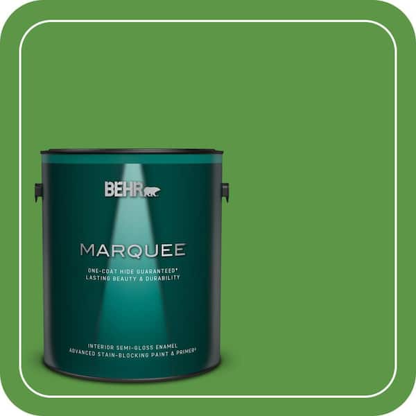 BEHR MARQUEE 1 gal. #430B-7 Cress Green Semi-Gloss Enamel Interior Paint & Primer