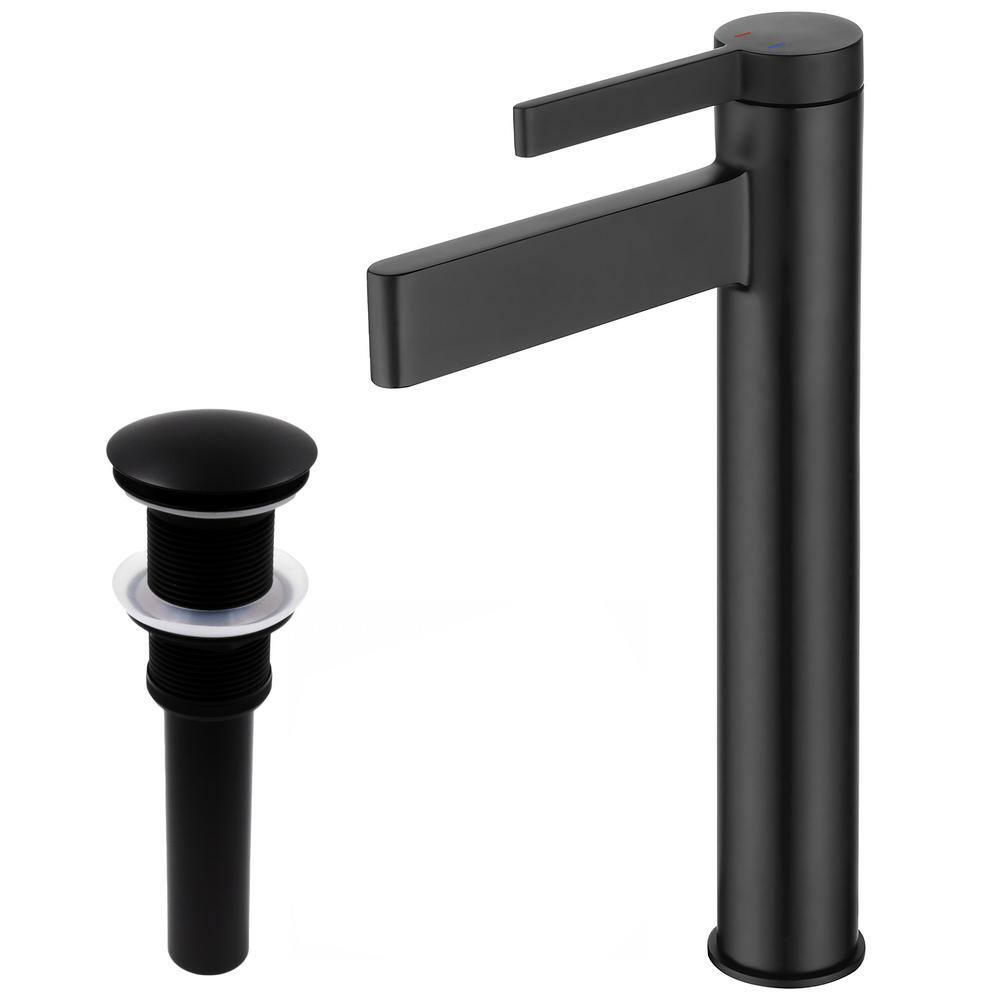 Novatto PHIA Modern Single Handle Vessel Sink Faucet with a PopUp