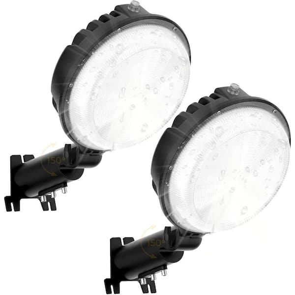 150W Gray Adjustable Integrated LED Barn Floodlight 20000 Lumen Dusk to Dawn Outdoor Area Street Light 2-Pack