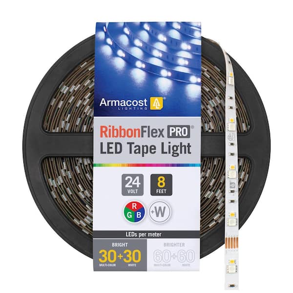 Armacost Lighting RibbonFlex Pro 8.2 ft. (2.5 m) Multi-Color and White LED Tape Light 30 Plus 30 LEDs