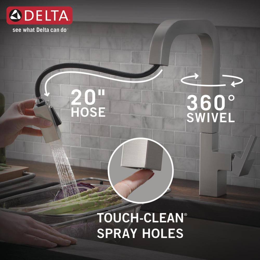 SpotShield Stainless Steel Pull-Down Kitchen Faucet with Spray