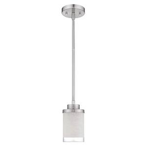 1-Light Nickel Cylinder Pendant Light