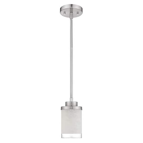 ZACHVO 1-Light Nickel Cylinder Pendant Light