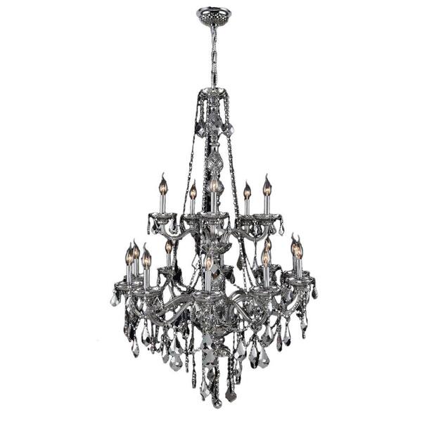 Worldwide Lighting Provence Collection 15-Light Chrome Chandelier with Clear Crystal