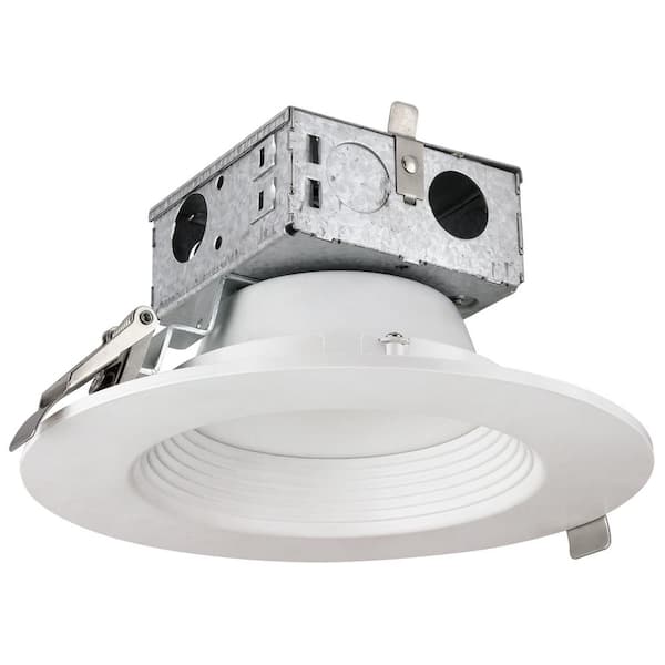 Sunlite 4 in. Retrofit Canless 4000K New Construction Round IC Rated Energy Star Baffle Integrated LED Recessed Light Kit