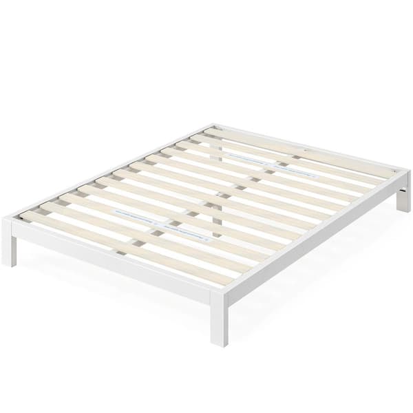 Zinus Arnav Queen White Metal Platform, White Wood Platform Bed Frame Queen