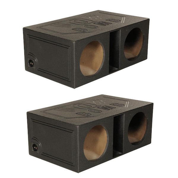 Q POWER 12 in. Dual Vented Ported Car Subwoofer Sub Box Enclosure (2-Pack)