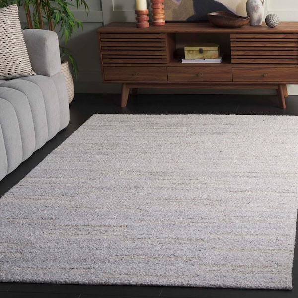 Pine 5 ft. x 8 ft. Silver/Gray Gradient Striped Area Rug