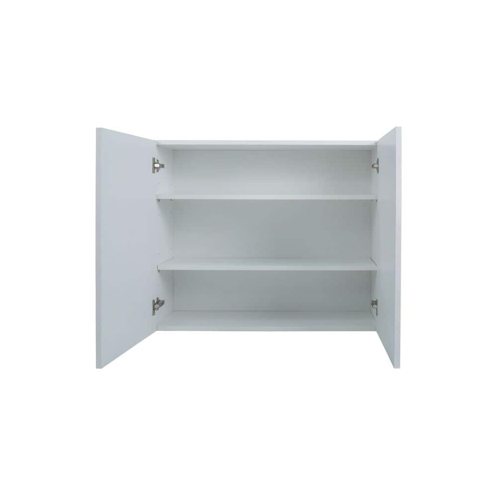 White Gloss 36" Frameless Wall Kitchen Cabinet with Soft Close Doors