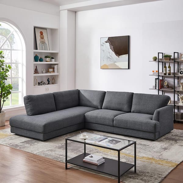 Ashcroft Furniture Co Glenville 108 in. Square Arm 2-piece High