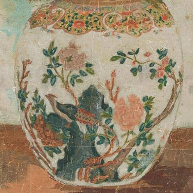 Vintage-Inspired Wood Framed Floral Vase Wall Art