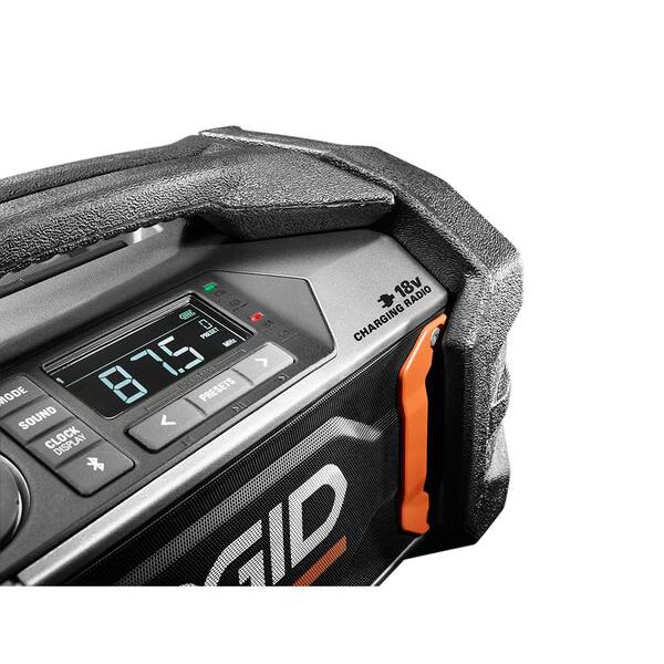 RIDGID - 18V Cordless Bluetooth Charging Radio (Tool Only)